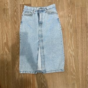 Mango denim midi skirt